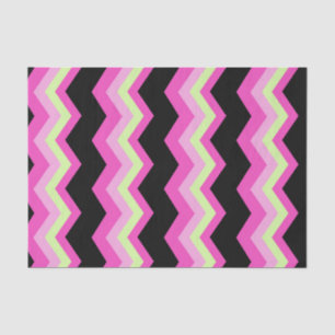 Papel De Seda moderno zigzag patrón negro fuchsia chevron