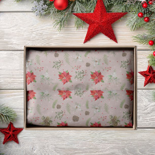 Papel De Seda Modernos Navidades de Berry Botánico-Floral