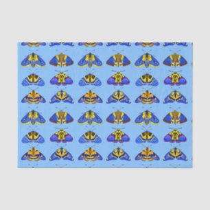 Papel De Seda Modos en azul, amarillo dorado y marrón