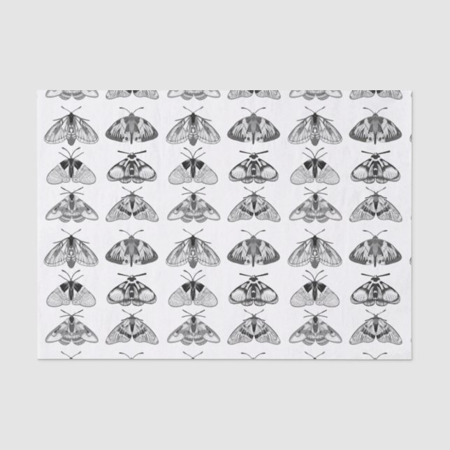 Papel De Seda Modos en gris, negro y blanco (Anverso)