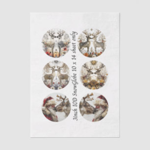 Papel De Seda Moldes de globo de nieve de 3" Descoupage Floral C