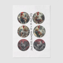 Papel De Seda Moldes para bola de nieve de 3" con gallos y grane