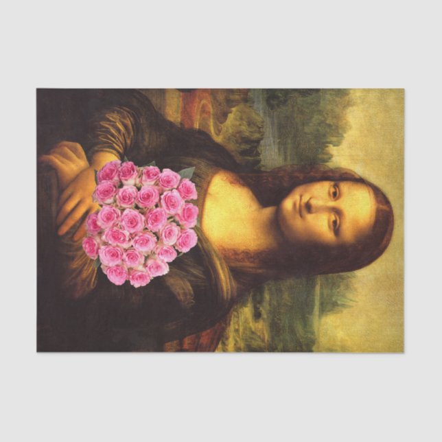 Papel De Seda Mona Lisa ama las rosas rosas rosas (Anverso)