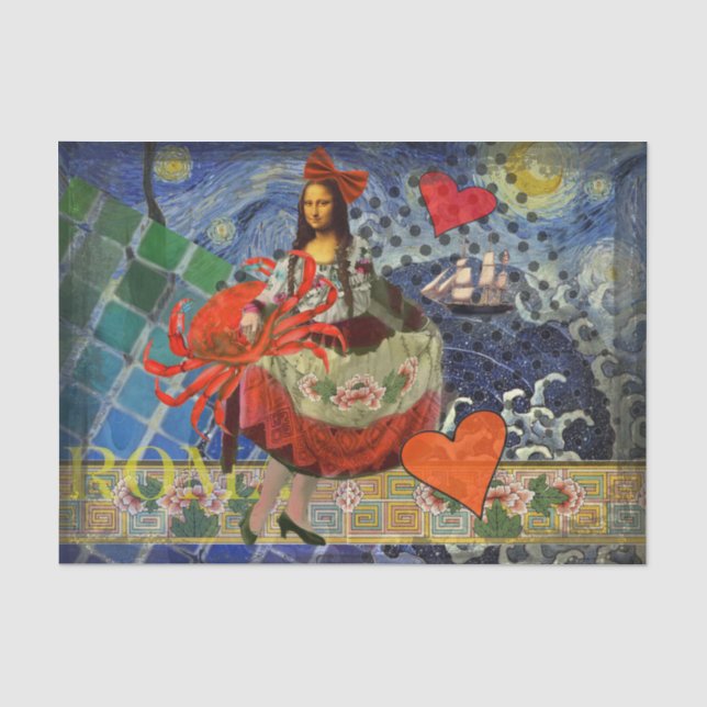 Papel De Seda Mona Lisa Diversión Zodíaco Caprichoso  (Anverso)