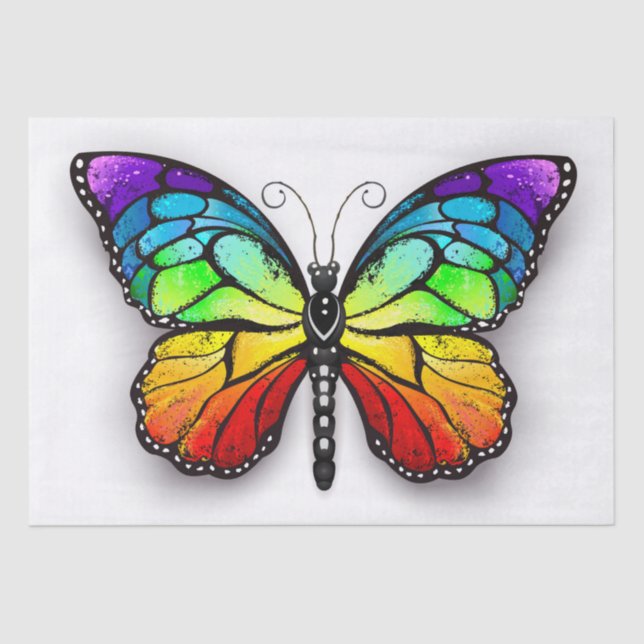 Papel De Seda Monarca de mariposa arcoiris (Anverso)
