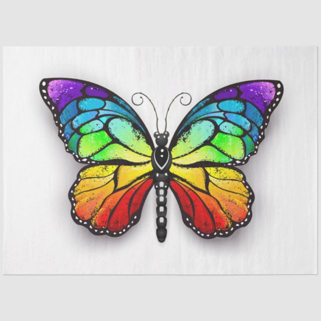Papel De Seda Monarca de mariposa arcoiris (Anverso)