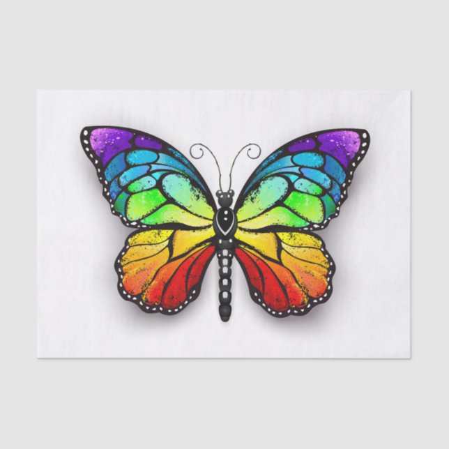 Papel De Seda Monarca de mariposa arcoiris (Anverso)