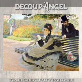 Papel De Seda Monet - Camille en una desenvoltura en un banco de