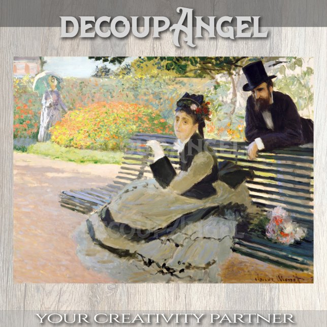 Papel De Seda Monet - Camille en una desenvoltura en un banco de (Subido por el creador)