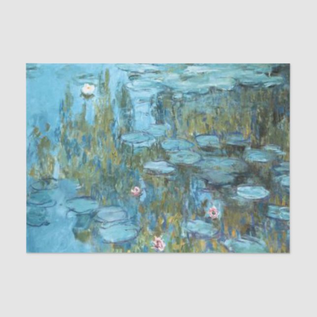 Papel De Seda Monet - Lilies de agua (turquesa), 1915 (Anverso)