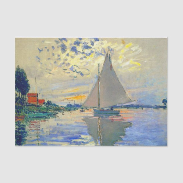 Papel De Seda Monet Sailboat en Le Petit-Gennevilliers (Anverso)