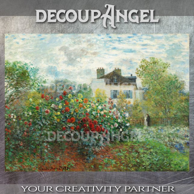 Papel De Seda Monet - Un rincón del jardín con Dahlias Decoupa (Subido por el creador)