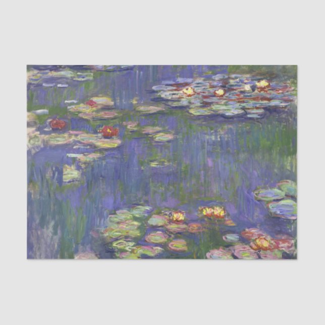 Papel De Seda Monet Water Lilies Masterpiece Pintura (Anverso)