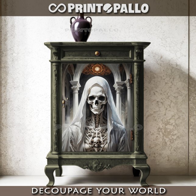 Papel De Seda Monja gotich de muerte blanca - Dama de cráneo (Subido por el creador)