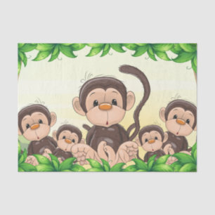 Papel De Seda Monkey a la 1ra fiesta de cumpleaños