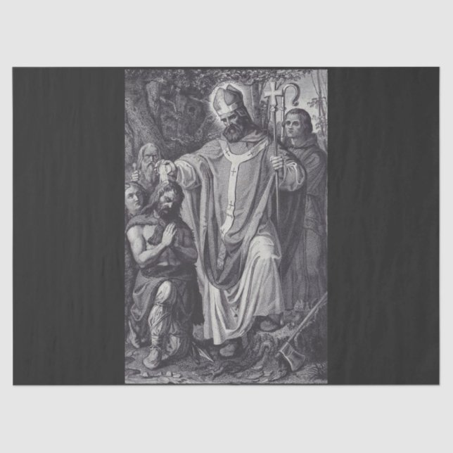 Papel De Seda Mono benedictino inglés de Saint Boniface (Anverso)