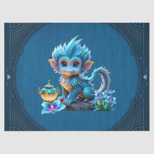 Papel De Seda Mono de fantasía suave (Anverso)