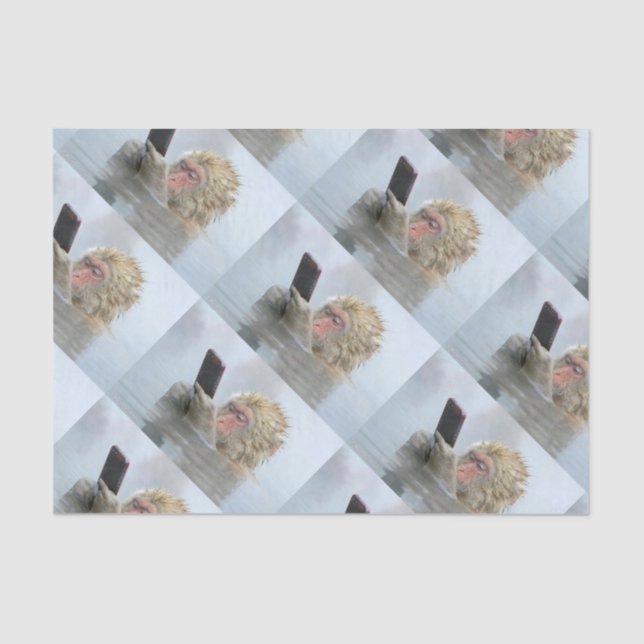 Papel De Seda mono en una pantalla (Anverso)