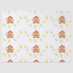 Papel De Seda Mono y plátanos