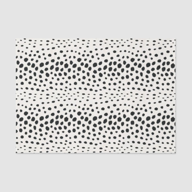 Papel De Seda Monograma blanco negro elegante del modelo de la (Anverso)