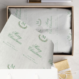 Papel De Seda Monograma clásico de familia para Navidad