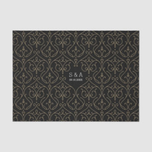 Papel De Seda Monograma de bodas clásico y elegante