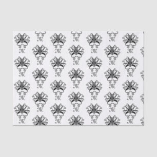 Papel De Seda Monograma de calamar gris