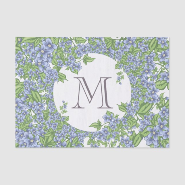 Papel De Seda Monograma de flor (Anverso)