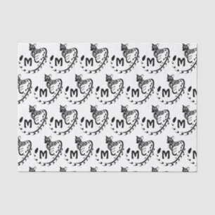 Papel De Seda Monograma de genet tribal grande con manchas