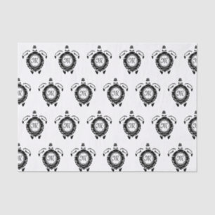 Papel De Seda Monograma de la concha de tortuga de diamante