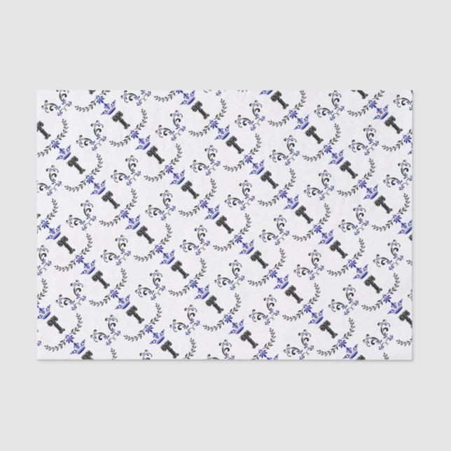 Papel De Seda Monograma de la corona 'T' (Anverso)