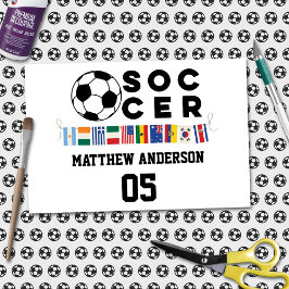 Papel De Seda Monograma de las banderas del mundo del fútbol