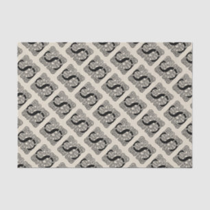 Papel De Seda Monograma de letra S con nudo celta vintage