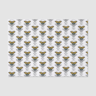 Papel De Seda Monograma de mariposa de cola tragada