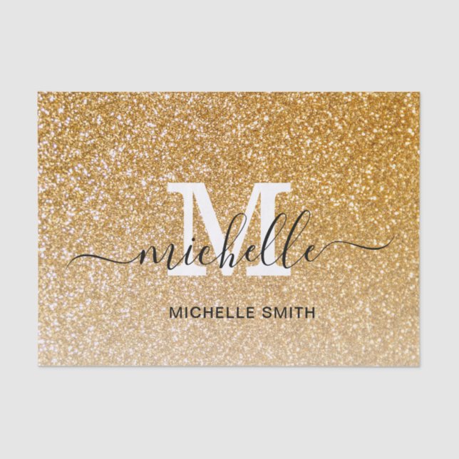 Papel De Seda Monograma de Moda femenina de sexo femenino con gu (Anverso)