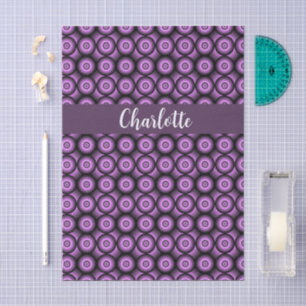 Papel De Seda monograma de nombre círculo púrpura moderno de med