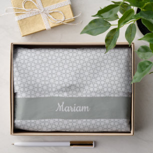 Papel De Seda Monograma de Patrón de Estrella Elegante Moderno