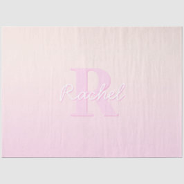 Papel De Seda Monograma de Personalizable corto | Ombre rosa y r