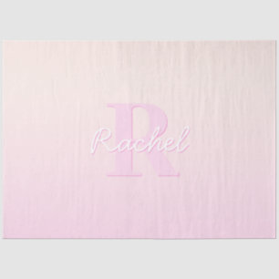 Papel De Seda Monograma de Personalizable corto   Ombre rosa y r