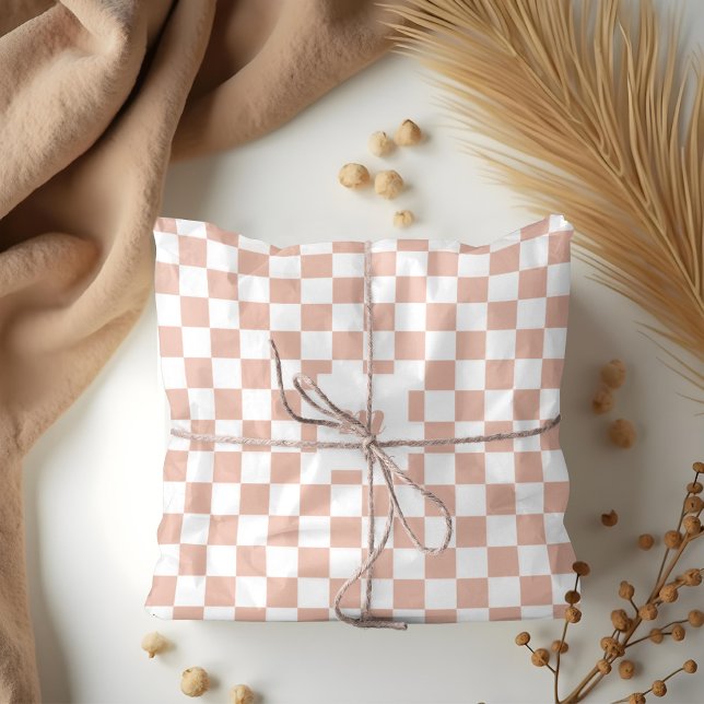 Papel De Seda Monograma de Personalizado de patrones retro moder (Modern Retro Chequered Pattern Custom Monogram Tissue Paper)