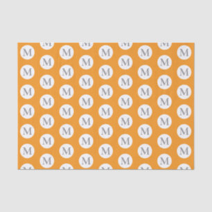 Papel De Seda Monograma de punto de Polka naranja