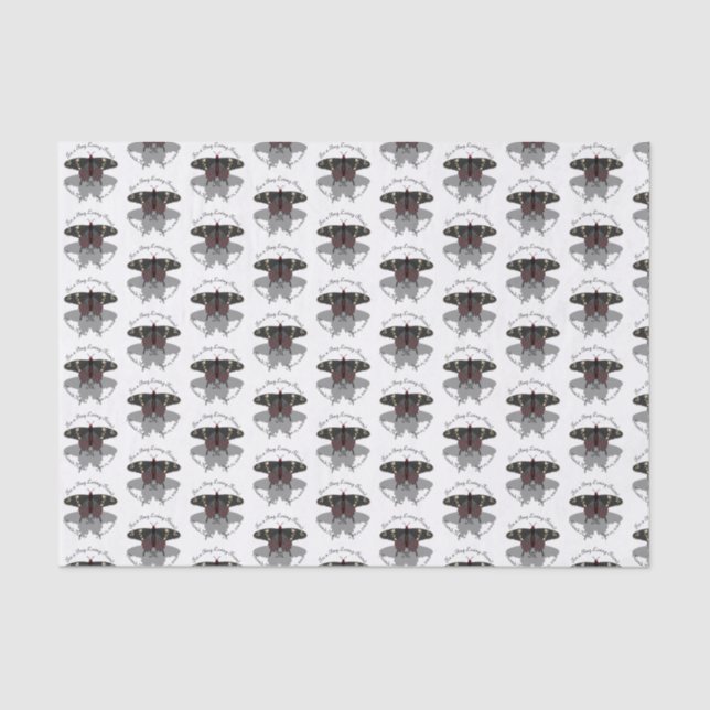 Papel De Seda Monograma de sombra de mariposa Rosa Crimson (Anverso)