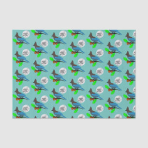 Papel De Seda Monograma de Steller Blue Jay