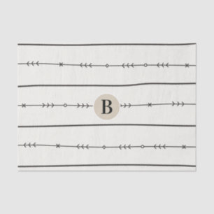 Papel De Seda Monograma del Boho ruso Moda Baby Shower Kraft mod