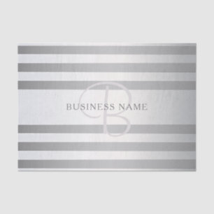 Papel De Seda Monograma Elegante Falso Gradiente Gris Rayas Plat
