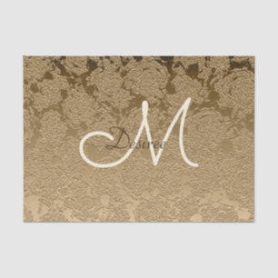 Papel De Seda Monograma elegante moderno de oro