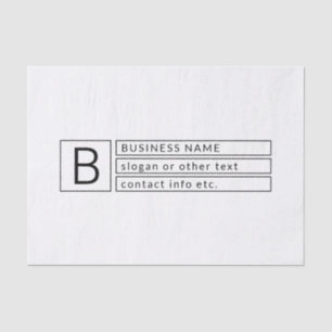 Papel De Seda Monograma elegante y nombre de empresa (u otro tex