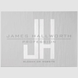 Papel De Seda Monograma empresarial moderno | Gris