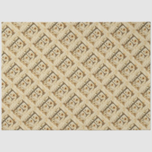 Papel De Seda Monograma Letra inicial F Dibujo de margarita vint