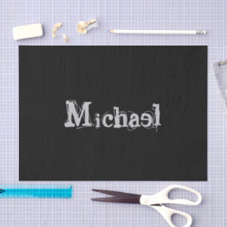 Papel De Seda Monograma minimalista moderno nombre negro blanco